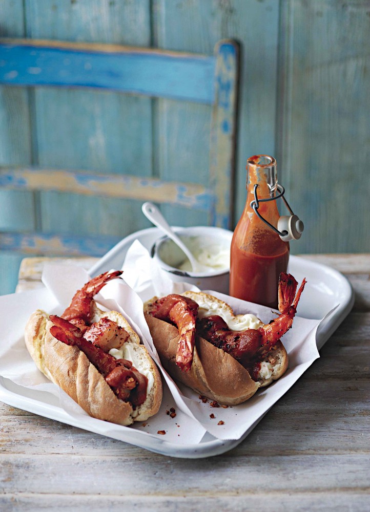 Garnelen Dogs mit Meeresfrüchte-Ketchup