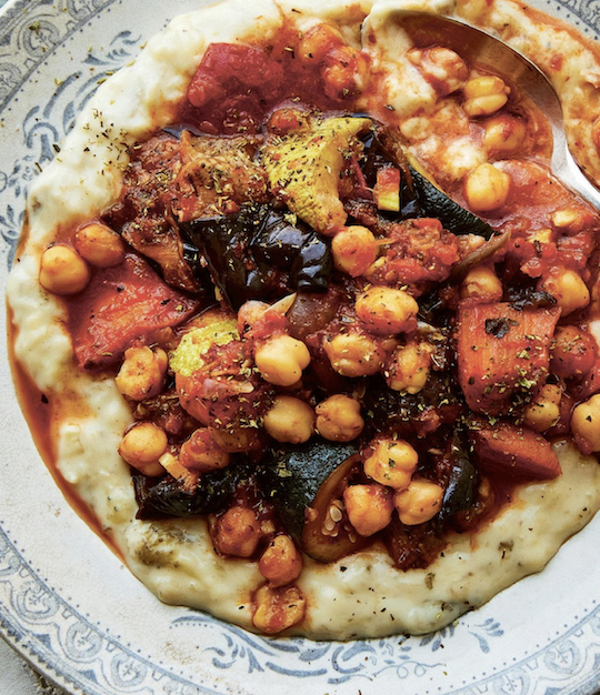 Gebackenes Gemüse mit Kichererbsen