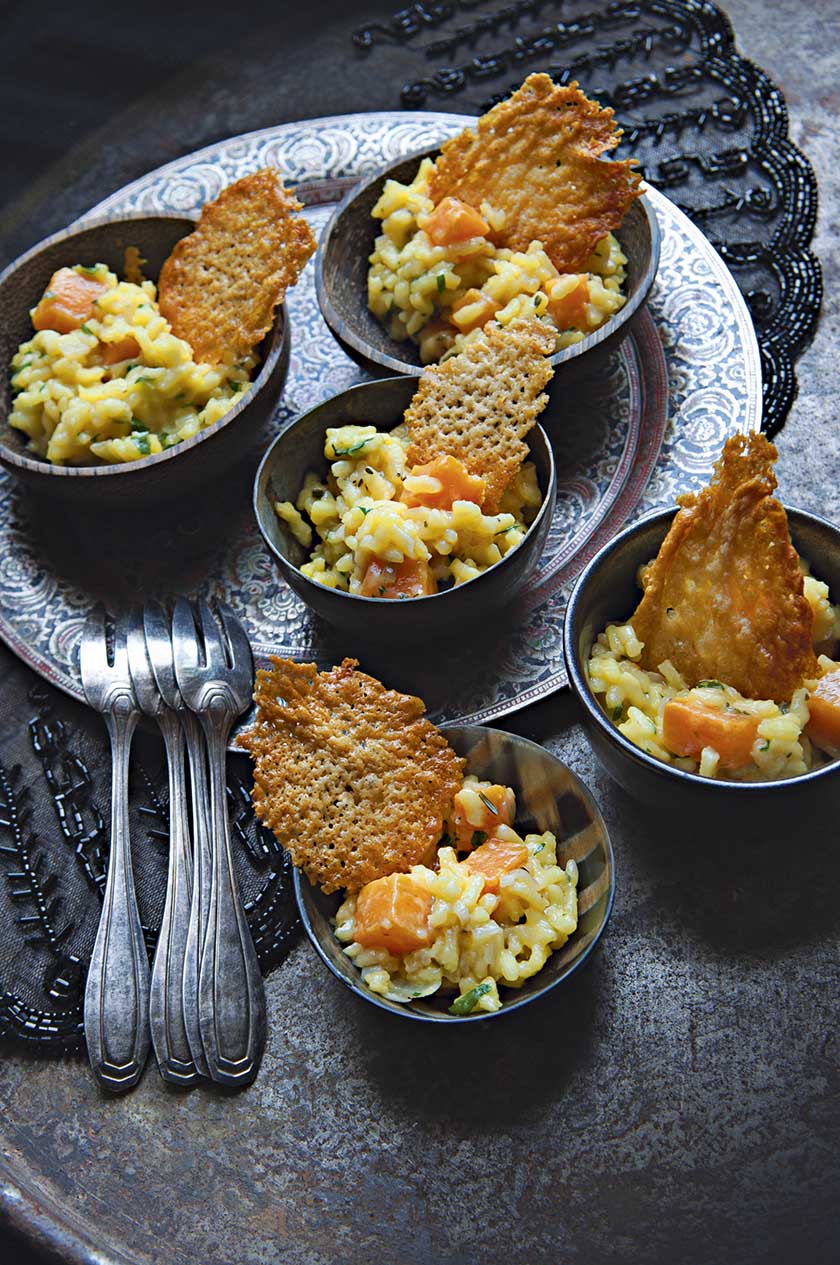 Safran-Risotto mit Butternusskürbis