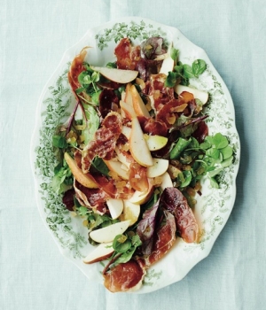 Birnen-Salat mit Parmaschinken