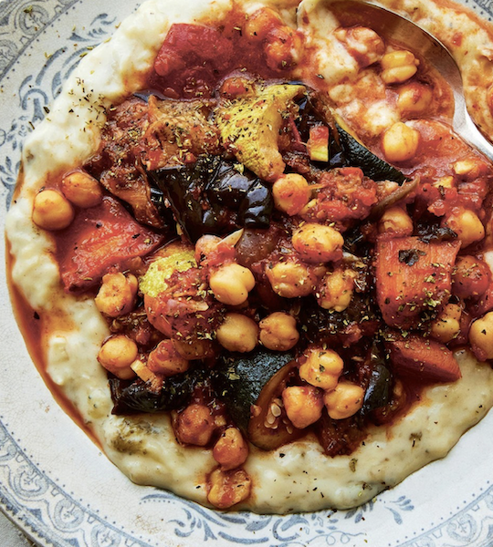 Gebackenes Gemüse mit Kichererbsen