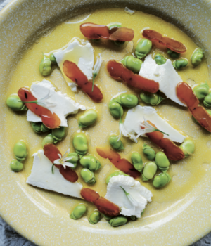 Dicke Bohnen, Bottarga und Ricotta