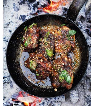 Buttermilch-Hähnchen-Kebab mit eingelegter Zitrone und Oregano