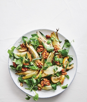 Röst-Fenchel und -Zitronen mit Kurkuma-Walnüssen