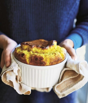 Butternusskürbis- Parmesan-Soufflé